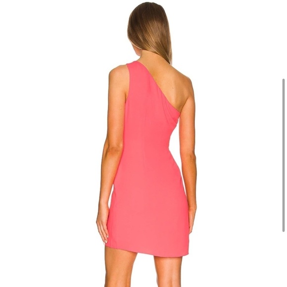 NWT Amanda Uprichard Pink Beach Resort One Shoulder Conetta Mini Dress Sz Sm - Picture 2 of 3